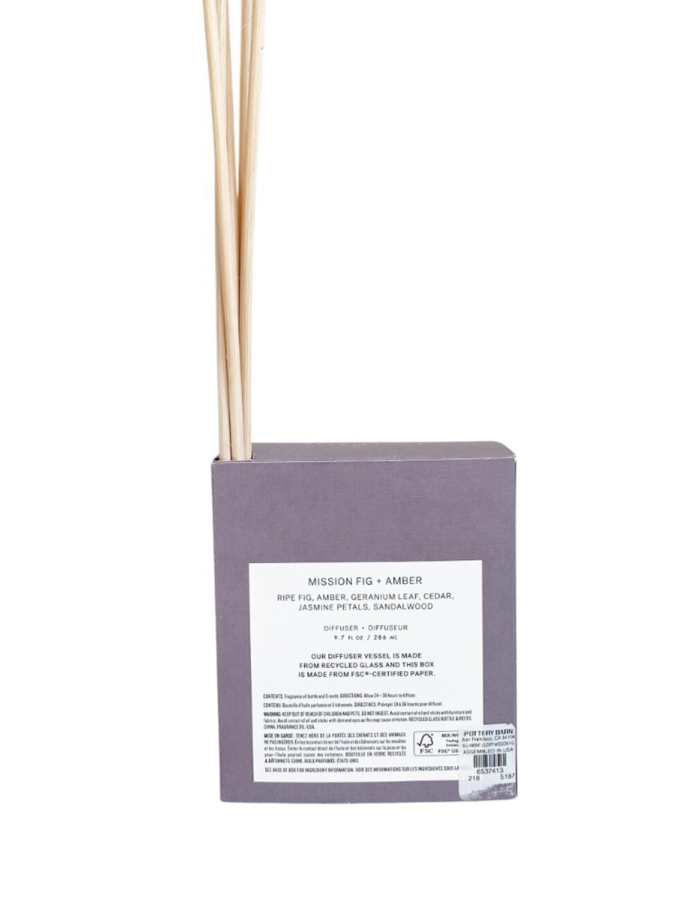 New Pottery Barn Mission Fig and Amber Diffuser (9.7 oz) - Picture 3 of 3